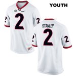 Youth Georgia Bulldogs NCAA #2 Jayson Stanley Nike Stitched White Authentic College Football Jersey LRP7754SW